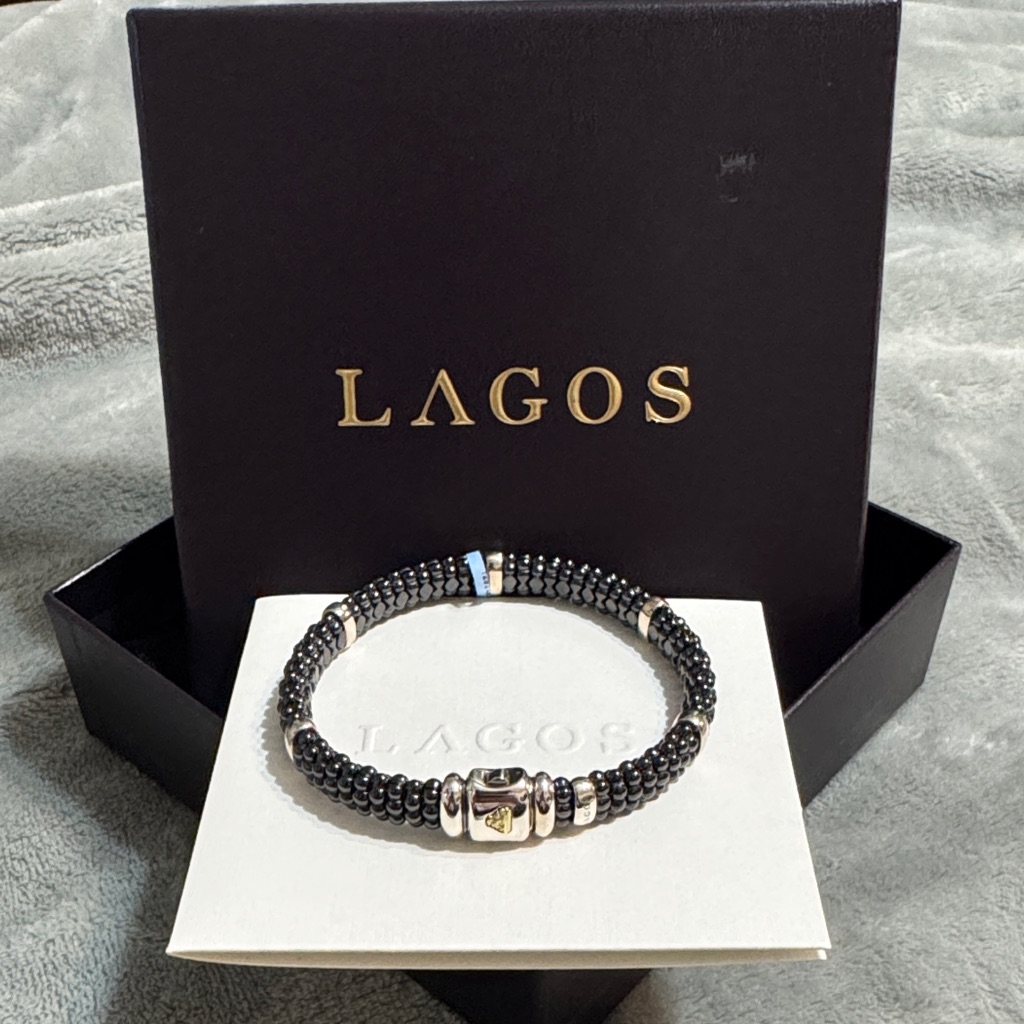 Lagos Black And Silver Beaded Bracelet 630$